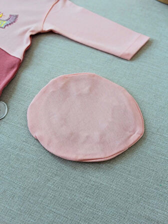 3-6 9-12 12-18 Ay Özel Kuvvetler Nakışlı Bere Şapkalı Kız Erkek Bebek Tulumu Gül Kurusu