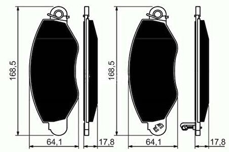 FREN BALATASI ÖN FORD TRANSIT 2.0 DI 01-06 2.0 TDCI 02-06. 2.4 DI RWD 00-06 ÖNDEN ÇEKER 