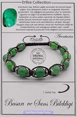 Sertifikalı AAA+ Doğal Terahertz - Aventurin - Başarı ve Şans Bilekliği