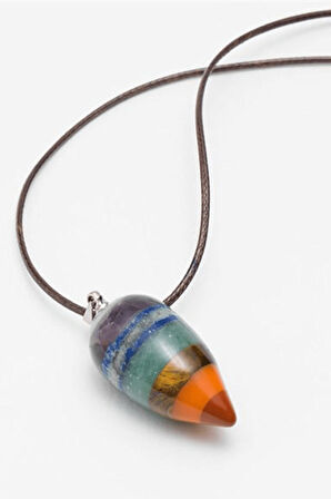 Sertifikalı Mermi Model Ametist Kaplan Gözü Lapis Akuamarin Jasper Akik Aventurin 7 Çakra Kolye