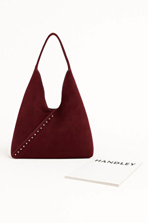 Lüks Süet V Form Omuz Çantası