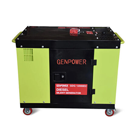 Genpower GDG 12000 EC OTO Model 12 kVA,Dizel,Ses İzolasyon Kabinli,Tekerlekli, Ototmatik Transfer Panolu Monofaze(220 Volt) Portatif Jeneratör