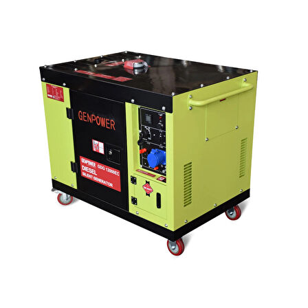 Genpower GDG 12000 EC OTO Model 12 kVA,Dizel,Ses İzolasyon Kabinli,Tekerlekli, Ototmatik Transfer Panolu Monofaze(220 Volt) Portatif Jeneratör