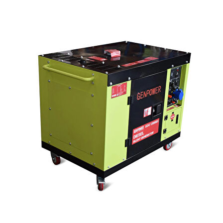 Genpower GDG 12000 EC OTO Model 12 kVA,Dizel,Ses İzolasyon Kabinli,Tekerlekli, Ototmatik Transfer Panolu Monofaze(220 Volt) Portatif Jeneratör