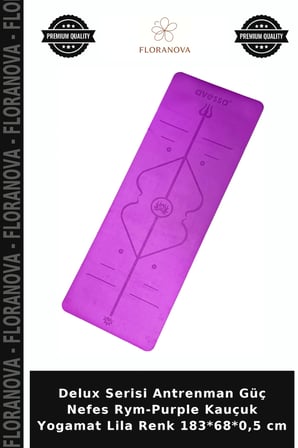 Delux Serisi Antrenman Güç Nefes Rym-Purple Kauçuk Yogamat Lila Renk 183*68*0,5 cm
