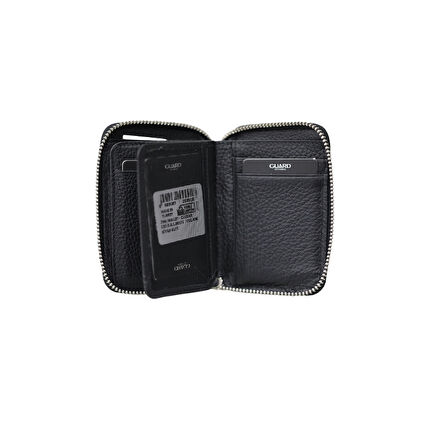 Guard Siyah Hakiki Deri Fermuarlı  Mini Cüzdan - GDR2407XT1842