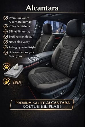 Chevrolet Tahoe (gmt840) 6.0 I V8 (305 Hp) 2003 UYUMLU  KUMAŞ ALCANTARA OTO KOLTUK KILIFI SİYAH
