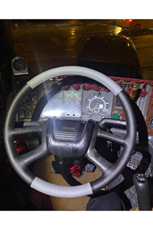 DİKİŞLİ DİREKSİYON KILIFI GRİ SİYAH DERİ SİYAH DİKİŞLİ SCANIA TIR KAMYON İÇİN HIZLI KARGO