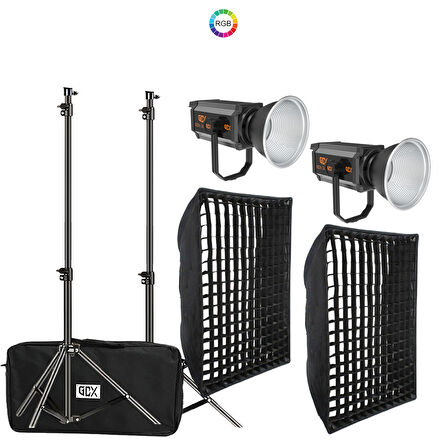 Gdx 300 RGB III Profesyonel İkili Fotoğrafçılık ve Video Renkli Dolgu Işığı Seti