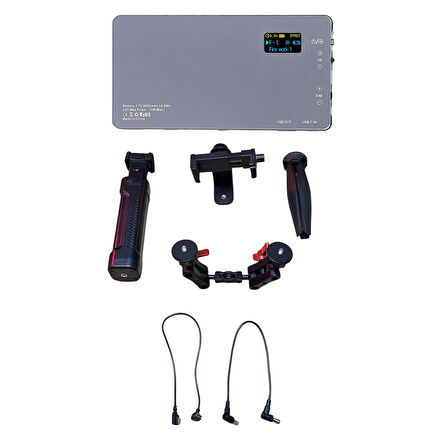 GDX CF-135 RGB Telefon Vlog + El Tipi Powerbank Tripod Batarya