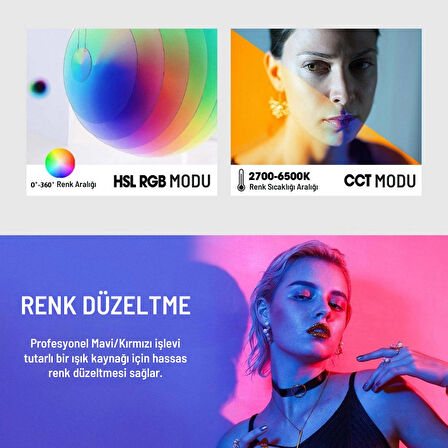 Gdx CF-900R Rgb Led İkili Video ve Fotoğraf Işık Seti