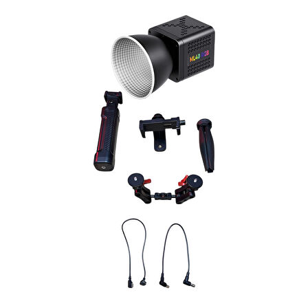GDX ML40 RGB Telefon Vlog Seti + El Tipi Powerbank Tripod Batarya