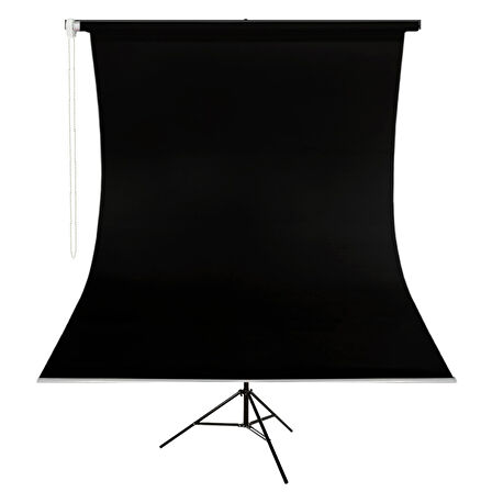 GDX Kumaş - Seyyar Vesikalık Siyah Renk Fon Perde 190x400 cm