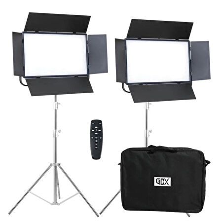 Gdx P500C Bicolor Profesyonel İkili LED Panel Video ve Fotoğraf Stüdyo Işık Seti