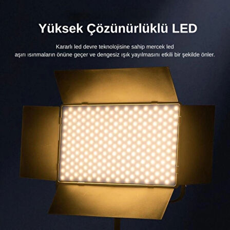 Gdx P500C Bicolor Profesyonel İkili LED Panel Video ve Fotoğraf Stüdyo Işık Seti