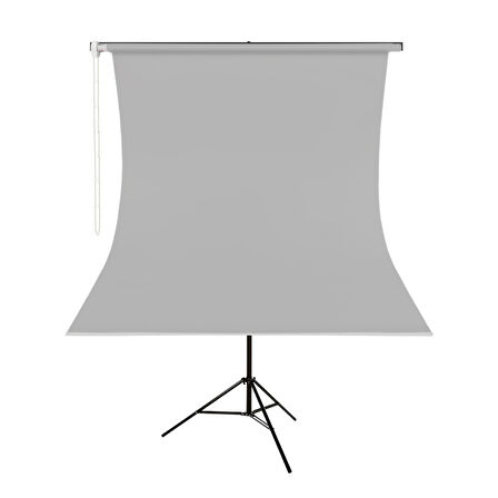 GDX Kumaş - Seyyar Vesikalık Gri Renk Fon Perde 135x200 cm