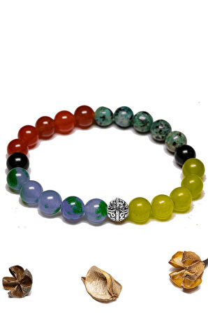 Sertifikalı Kova Burcu Doğal Taş Bileklik - Gümüş Aparatlı