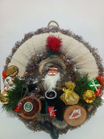 YILBAŞI NOEL BABA TEMALI KAPI ÇELENGİ, ÜCRETSİZ TESLİMAT