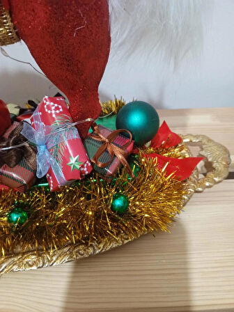 IŞILTILI AT FİGÜRLÜ YILBAŞI DEKOR SÜS,ÜCRETSİZ TESLİMAT,EL YAPIMI