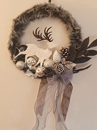 IŞIKLI,GEYİK FİGÜRLÜ YENİYIL KAPI ÇELENGİ,ÜCRETSİZ TESLİMAT