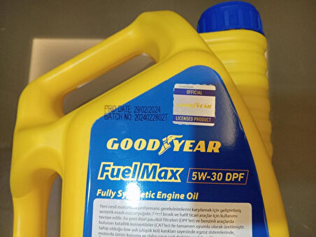GOODYEAR FUEL MAX 5W30 - PARTİKÜL 3,2 LİTRE MOTOR YAĞI PARÇA NO : GDY 301002