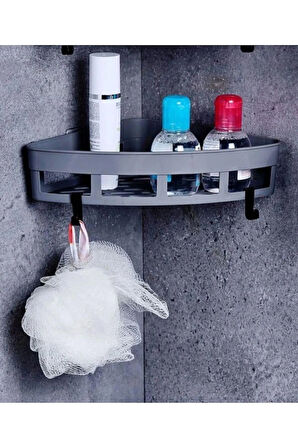 Üçgen Köşelik Yapışkanlı Banyo Rafı Banyo Düzenleyici Duş Rafı Organizer Mutfak Organizeri