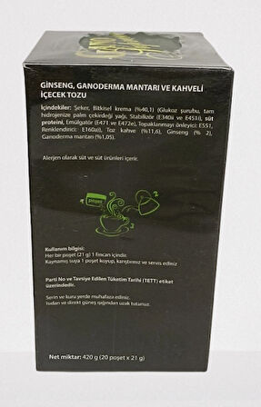 Gano Supreno Ginseng, Ganoderma Mantarı Ve Kahveli Içecek