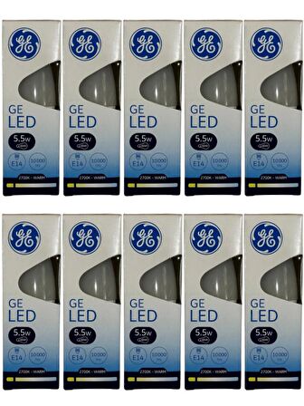 General Electric 5,5W (40W) 2700K (Sarı Işık) E14 Duylu Led Ampul (10 Adet)