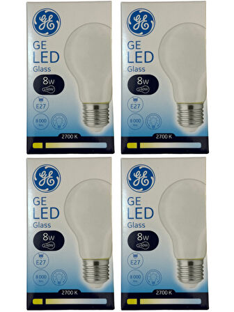 General Electric 8W 2700K (Sarı Işık) E27 Duylu Led Cam Ampul (4 Adet)