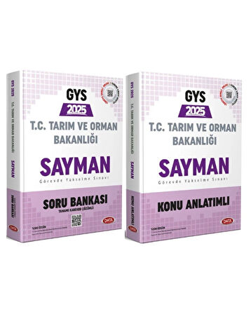 Data 2025 GYS Tarım ve Orman Bakanlığı Sayman Konu ve Soru 2 Kitap Set Data Yayınları