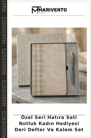 Özel Seri Hatıra Seti Notluk Kadın Hediyesi Deri Defter Ve Kalem Set