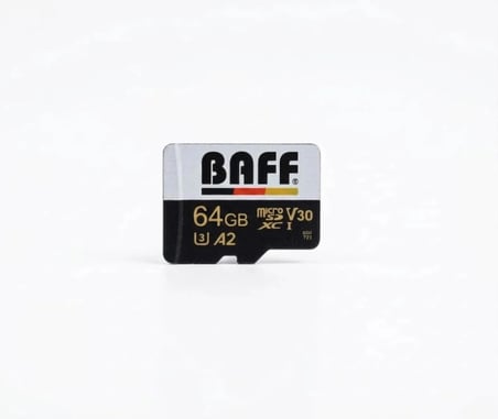 Baff 64 GB Micro Sdxc Hafıza Kartı - 4K Video Kayıt Destekli U3 A2 V30 Kamera, Güvenlik Kamerası ve Araç Içi Kamera Kartı