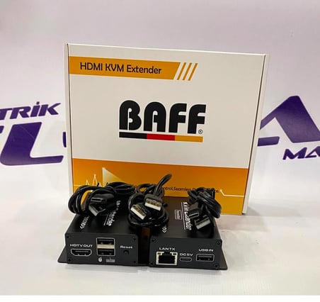 Baff HE-150 2k KVM HDMI Extender (150 Metre Tek Cat6 Kablo ile 1080p Mesafe Uzatıcı)