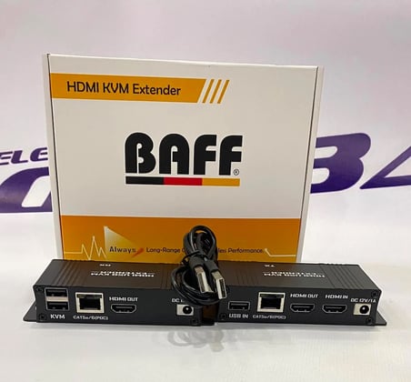 Baff HE-60 2k KVM HDMI Extender (60 Metre Tek Cat6 Kablo ile 1080p Mesafe Uzatıcı)