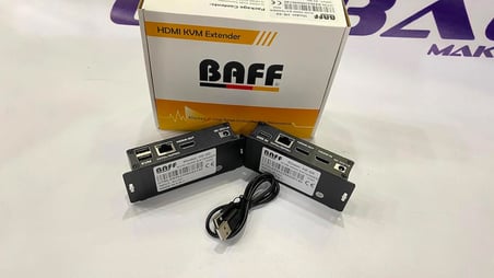 Baff HE-60 2k KVM HDMI Extender (60 Metre Tek Cat6 Kablo ile 1080p Mesafe Uzatıcı)
