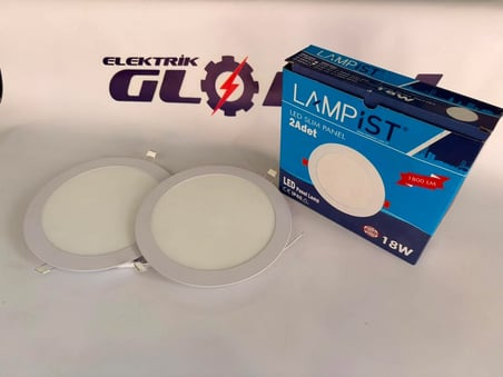  18W Sıva Altı Slim Panel LED – Beyaz Kasa 6500K Beyaz Işık Yuvarlak Spot Tavan Lambası (2 adet) (Trafolu Tam Set) 1 Lampist 18W Sıva Altı Slim Panel LED – Beyaz Kasa 6500K Beyaz Işık Yuvarlak Spot Tavan Lambası (2 adet) (Trafolu Tam Set)