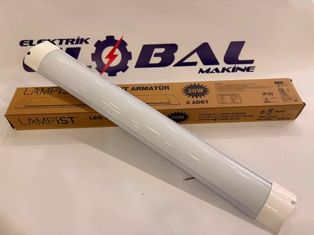 Lampist 20 Watt LED Bant Armatür 60 cm – Sıva Üstü Ince Kasa 6500K Beyaz Işık Çizgisel Tavan Lambası