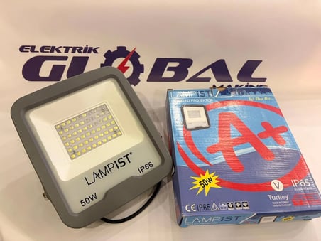 Lampist 50W Pro Ust Kalite Led Projektor – High Premium İp66 Su Gecirmez 6500K Beyaz İsik Dis Mekan Agir Hizmet Aydinlatmasi