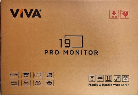 Viva M-19 19" HD LED Güvenlik Kamera Monitörü 5ms 60Hz Dahili Hoparlörlü - 3000 cd/m² Ultra Parlak CCTV DVR NVR Ekran