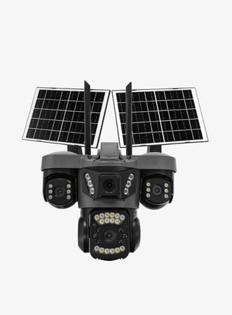 Baff Viva SIM-864 Aov 4g Solar Güneş Panelli Sım Kartlı Güvenlik Kamerası - 16MP 4 Kameralı Gece Görüşlü Hafıza Kartlı Dış Mekan Kamera
