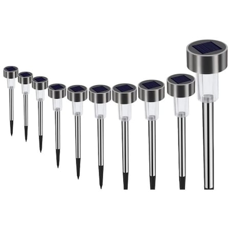 Metal Gövdeli Solar Bahçe Lambası 10'Lu