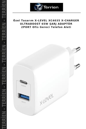Özel Tasarım X-LEVEL XC4035 X-CHARGER ULTRABOOST 65W ŞARJ ADAPTÖR 2PORT Ofis Gereci Telefon Aleti