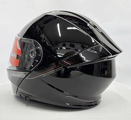 MT Kask Mt Genesis Sv A11 Çene Açılır Kask Parlak Siyah