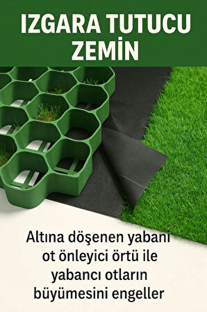 GEOSU Mıcır / Çakıl Tutucu ızgara 50* 50 cm Ölçülerinde 3m2 (12ADET) Alana 3m2 Jüt/Malç Örtüsü Hediye