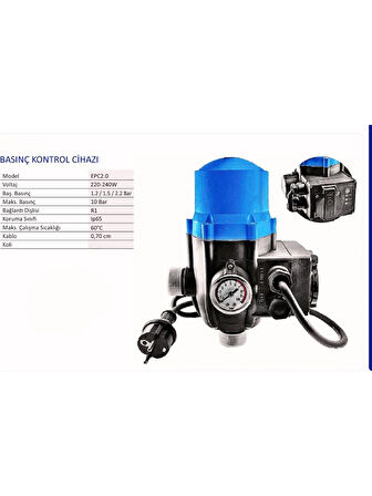 1.5 Hp - 1.0 Kw Alman Tasarımı Elektrikli Otomatik Set Bahçe Ev Pompası Su Pompası CPM158