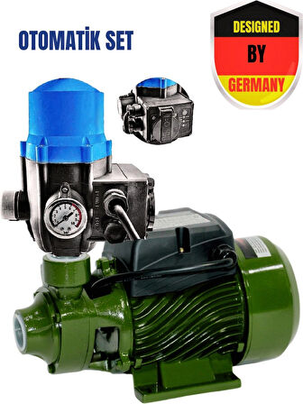 1.0 Hp Alman Tasarımı Bar Ayarlı Su Pompası Paket Hidrofor QB60 Max 9 Metre Emiş 20 Metre Yükseklik