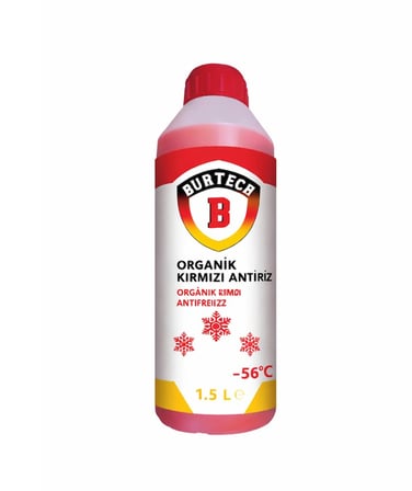 BURTECH Organik Kırmızı Antifriz -56°C 1,5 Litre Motor Radyatör Soğutma Sıvısı