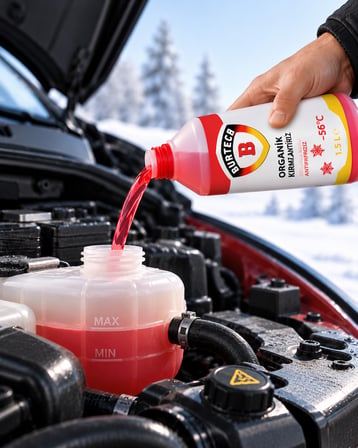 BURTECH Organik Kırmızı Antifriz -56°C 1,5 Litre Motor Radyatör Soğutma Sıvısı