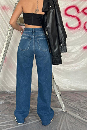 GETİCARET Mavi Yırtık Jeans Pantolon