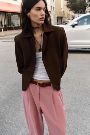 ALLBUCKS ZARA Kemerli Pensli Kumaş Pantolon ABZRA00030